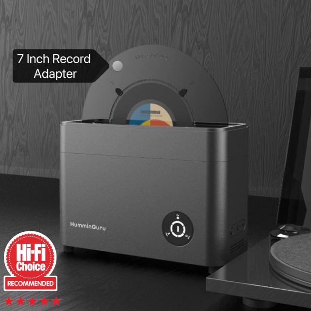 HumminGuru ハミングル HG-01 超音波式アナログレコードクリーナー HG01 + 7インチと10インチ用の専用アダプタ付き (HG01, 7”/10”/12”)