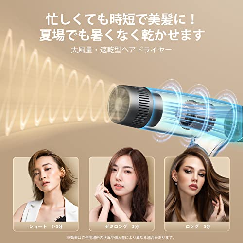 Arsupen ドライヤー 速乾 髪が潤い サラサラ ヘアケア 大風量20m/s 1400W 低騒音 折りたたみ式 軽量 4つ温の通販は