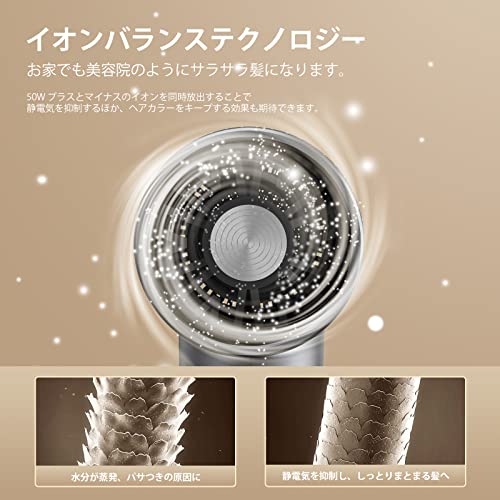 Arsupen ドライヤー 速乾 髪が潤い サラサラ ヘアケア 大風量20m/s 1400W 低騒音 折りたたみ式 軽量 4つ温の通販は