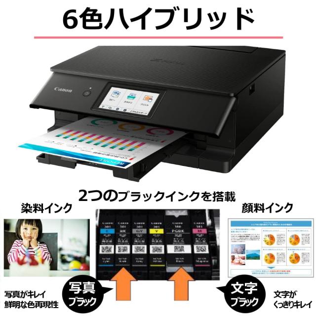 Canon プリンター A4インクジェット複合機キヤノン インクジェット複合機 TS8630 BLACK 2022年モデル 6色・独立型・対応インクBCI-330/33の通販は