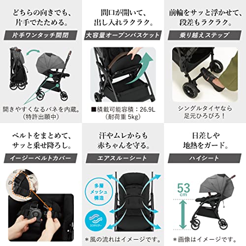 COMBI コンビ A型(両対面)ベビーカー 1ヶ月から36カ月頃まで ホワイトレーベル スゴカル minimo plus エッグショック AN レーヴグレー 装_9
