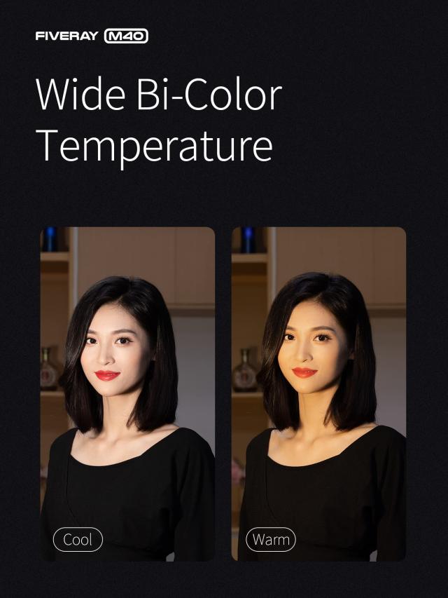 [公式旗艦店] ZHIYUN FIVERAY M40 40W ビデオライト LED 撮影ライト 小型 充電式 照明ライト 卓上 手持ちライト 14000LUX 2700K-6200K CR_1