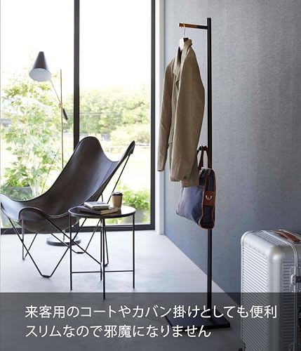 山崎実業(Yamazaki) エントランス コートハンガー ブラック 約W23×D30×H162.5cm タワー tower 玄関先 オフィス 場所を取らず スマート_2