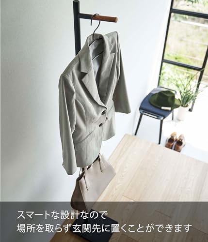 山崎実業(Yamazaki) エントランス コートハンガー ブラック 約W23×D30×H162.5cm タワー tower 玄関先 オフィス 場所を取らず スマート_5