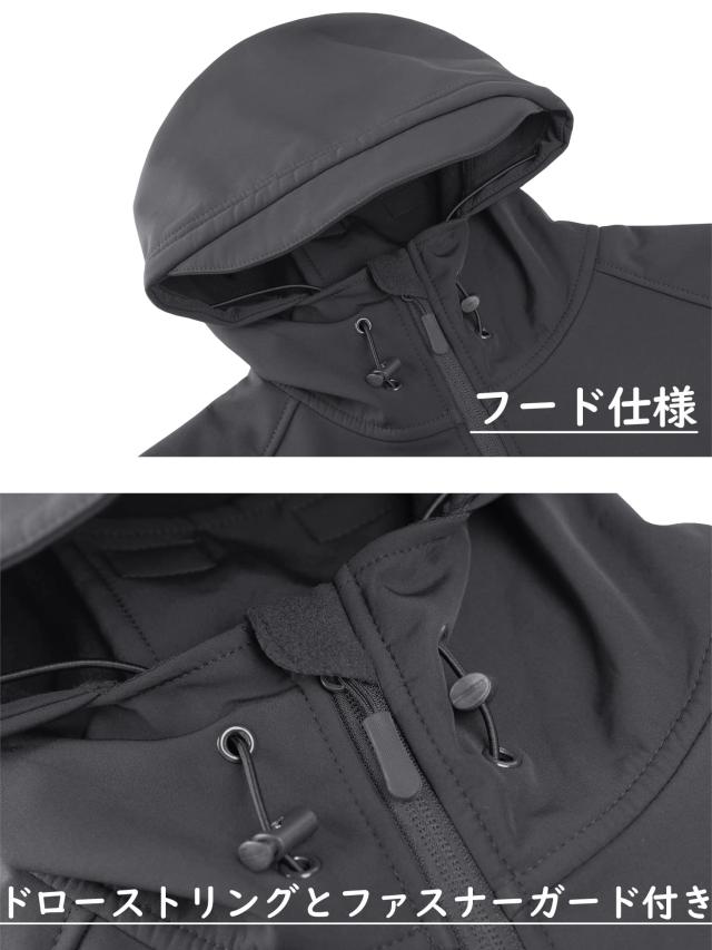 KEFITEVD] ミリタリージャケット メンズ 多機能 ブルゾン 撥水