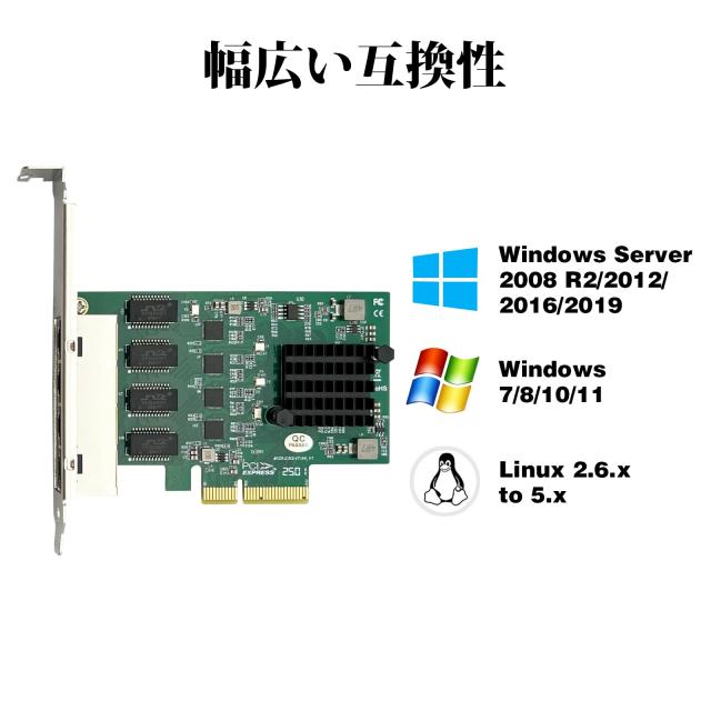 10Gtek 2.5G NIC 100/1000/2500Mbps PCIe ギガビット ネットワークカード LAN カード,クワッドRJ-45ポート,Realtek RTL8125コントローラ_2
