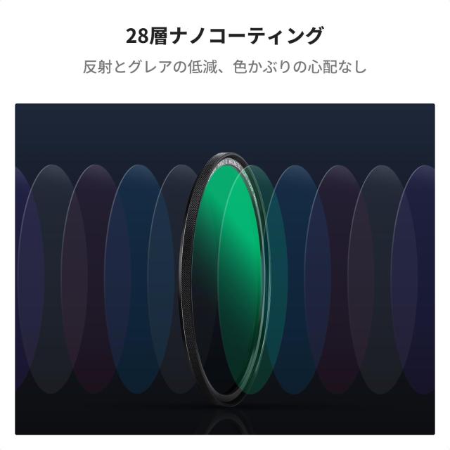 K＆F Concept 77mm 磁気アダプターリング+GND8+ND8+ND64+ND1000 5点セット NDフィルター ハーフNDフィルター 磁気吸着 装着便利 フィルタ_3