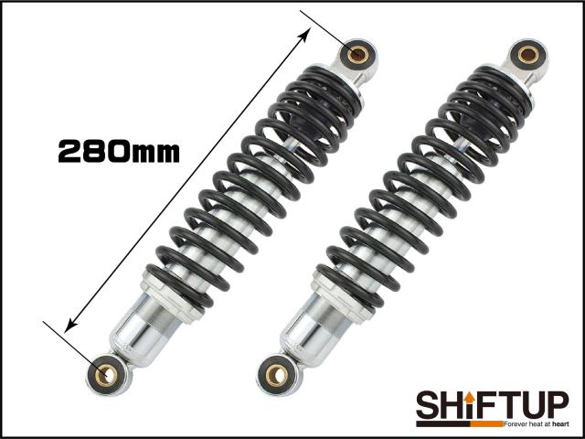 SHIFTUP リアショック Type-1 330mm メッキ/ブラック 2本入 SHIFT UP (シフトアップ) モンキーリアショック Type-2 280mm メッキ