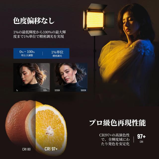 NEEWER LEDビデオライト 撮影用ライト スタンド付属 2パックセット APP 
