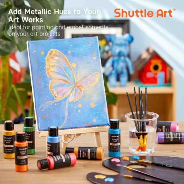 Shuttle Art アクリル絵の具 メタリック 30色セット アクリル