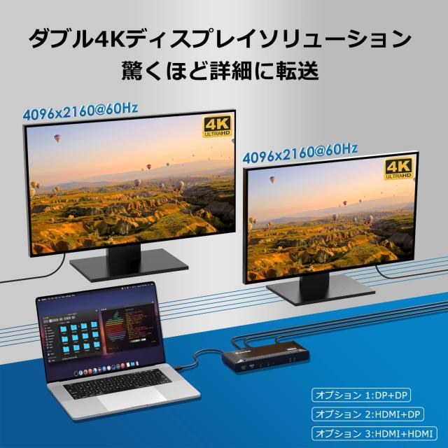 WAVLINK USB-C シングル5K/デュアル 4K@60Hz ディスプレイ・ドッキング