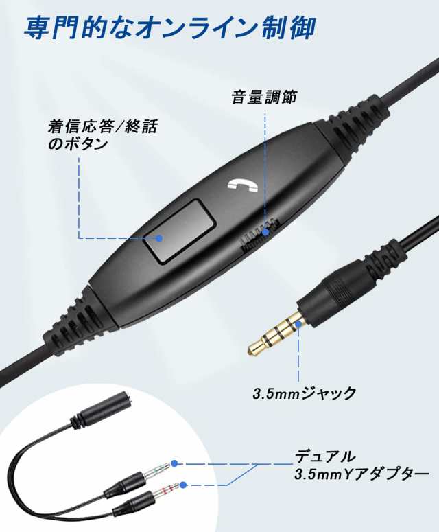 Callez ヘッドセットPC用 3.5mm接続 片耳 ノイズキャンセリングマイク