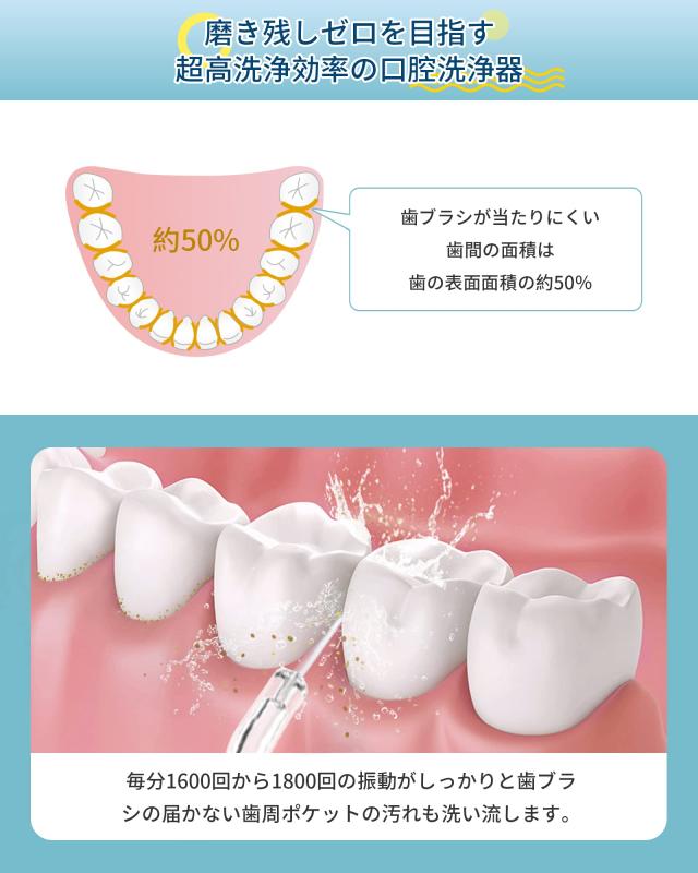 口腔洗浄器 ジェットウォッシャー ANWALE 替えノズル4本 4種類の水流