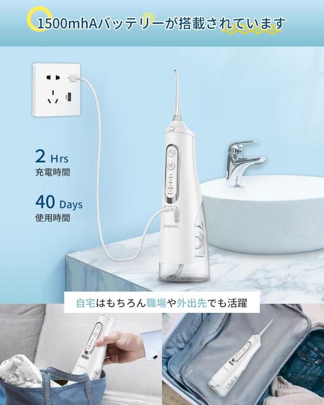 口腔洗浄器 ジェットウォッシャー ANWALE 替えノズル4本 4種類の水流