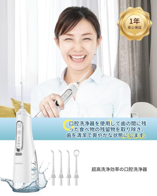 口腔洗浄器 ジェットウォッシャー ANWALE 替えノズル4本 4種類の水流