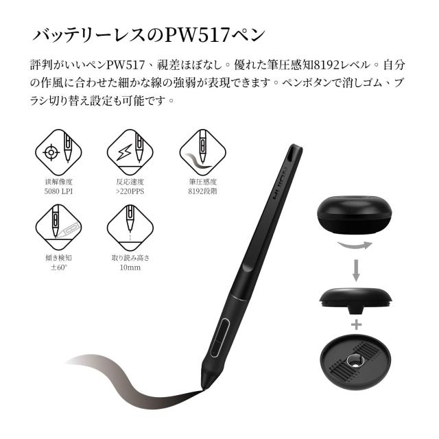HUION ペンタブレット 板タブ 8.9 x 5.6インチ ワイヤレス Bluetooth対応 左手キーとダイヤル 効率的にお絵描き Windows Mac Android Chr_3