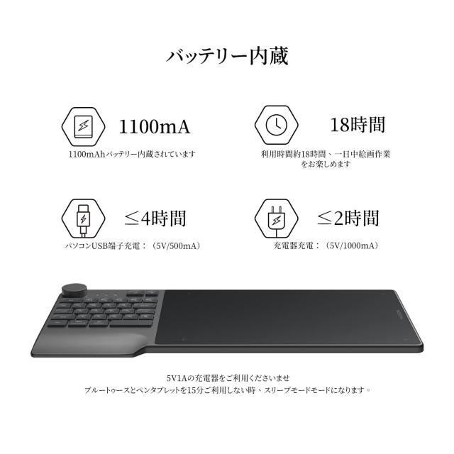 HUION ペンタブレット 板タブ 8.9 x 5.6インチ ワイヤレス Bluetooth対応 左手キーとダイヤル 効率的にお絵描き Windows Mac Android Chr_6