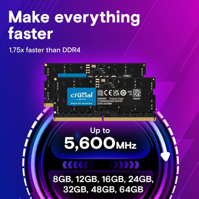 crucial 16GB DDR5-5600 SODIMM CL46(16Gbit) CT16G56C46S5_2