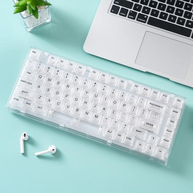 YUNZII X75 PRO 82キーワイヤレス ホットスワップ対応メカニカルゲーミングキーボード 透明キーキャップ BT5.0/2.4G/USB-C ガスケット装_6