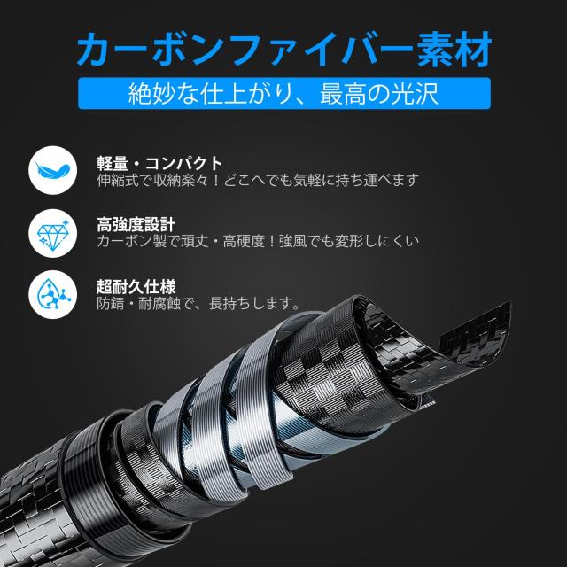 DOBEN カーボン タープポール テントポール 6継無段階調節 直径31mm(高