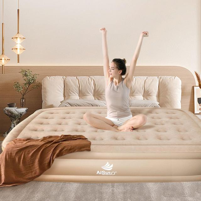 AISUNSS エアーベッド 空気 ベッド 電動ポンプ内蔵 軽量 長さ198×幅152×厚さ40CM 耐荷重300KG 自動膨張 空気ベッド 高反発 極厚 膨脹式 折り畳み 収納袋付き 寝具 マット キャンプ 予備 家庭用 … AISUNSS エアーベッド 空気ベッド 電動ポンプ内蔵 軽量 長さ198×幅152