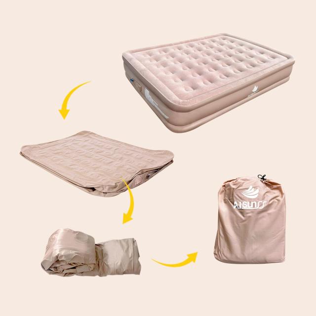AISUNSS エアーベッド 空気 ベッド 電動ポンプ内蔵 軽量 長さ198×幅152×厚さ40CM 耐荷重300KG 自動膨張 空気ベッド 高反発 極厚 膨脹式 折り畳み 収納袋付き 寝具 マット キャンプ 予備 家庭用 … AISUNSS エアーベッド 空気ベッド 電動ポンプ内蔵 軽量 長さ198×幅152