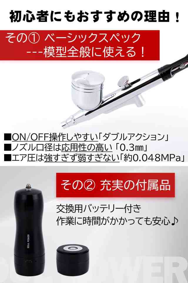 SOUL POWER 充電式エアブラシ Model-04 NEO 残電量可視化 予備