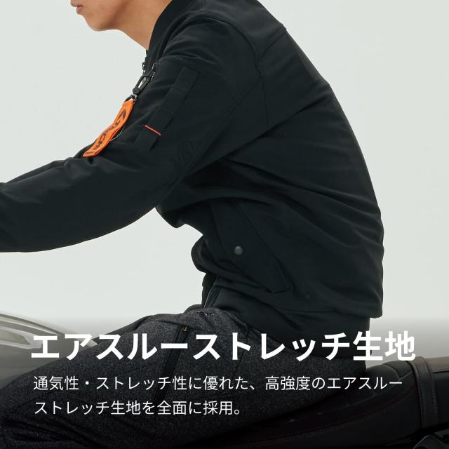 RSタイチ(RS TAICHI) バイクウェア ライディングジャケット 春夏 通気性 速乾 撥水 ストレッチ CEプロテクター内蔵 MA-1 クイックドライ_4