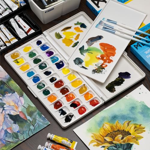 MEEDEN パレット 水彩 絵の具パレット プラスチック製 33穴 気密性高い