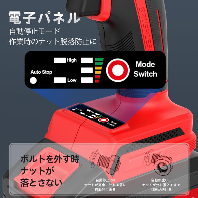 NAWIN ナウィン 20V充電式インパクトレンチ 電動インパクトレンチ 最大トルク 320N・m コードレス ブラシレスモーター ボルトの締付・緩_2
