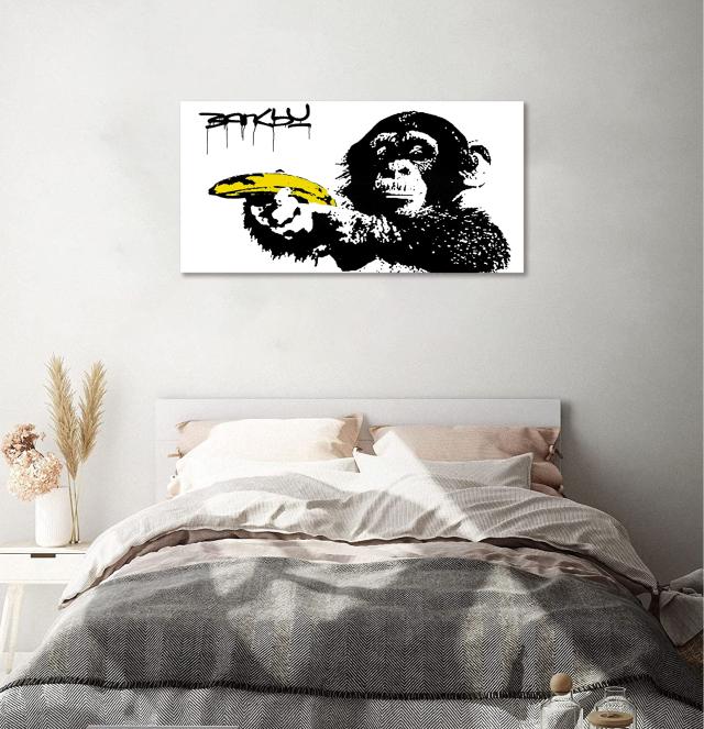 バンクシー 猿 アートパネル 大型 banksy ポスター モノクロ バンクシー 猿 アートパネル 大型 banksy ポスター モノクロ