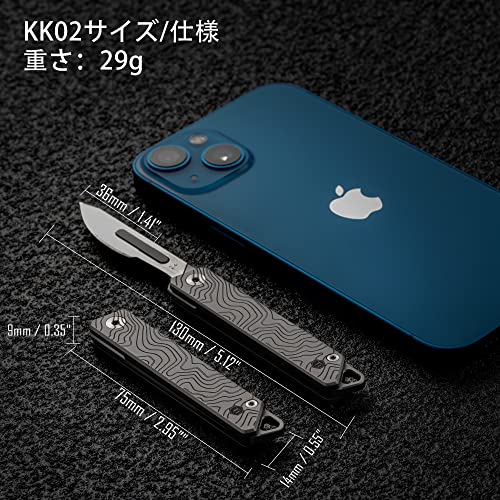 KeyUnity KK02 チタンナイフ 折り畳みナイフ 小型フォールディング