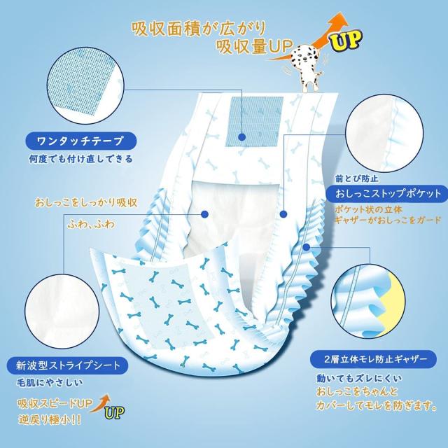 犬 おむつ 男の子用おむつカバー パック ズレずに安心 高吸収性 漏れにくいおむつウェア お漏らし対策 高齢犬介護 マーキング防止 消臭 の通販は