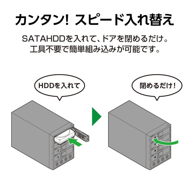 センチュリー 独立電源スイッチ搭載USB3.2 Gen1接続3.5インチSATA×4 HDDケース「裸族のカプセルホテル Ver.3」 CRCH35U3IS3_FP_6