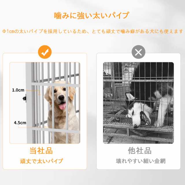 犬用ケージ 屋根付き 大型犬 中型犬 2匹小型犬 白 頑丈 トレー付き 犬ケージサークル 室内 犬小屋 木製 おしゃれ ペットケージ  ウッディの通販はau PAY マーケット - ふうまりストア | au PAY マーケット－通販サイト