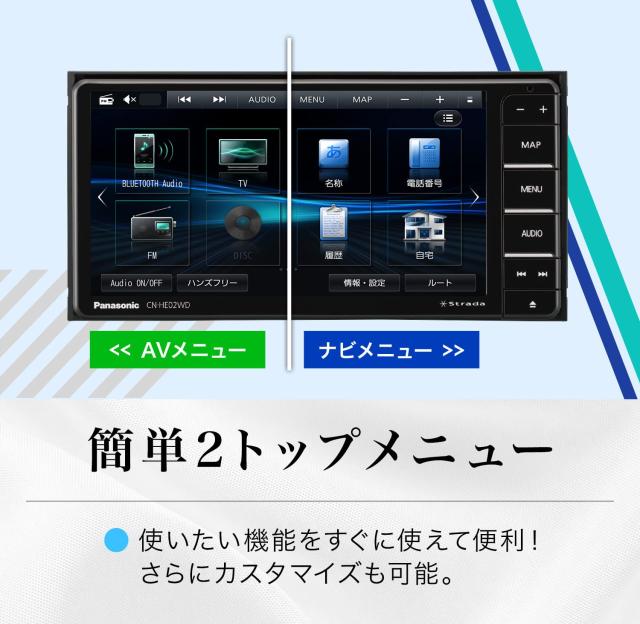 パナソニック(Panasonic) カーナビ ストラーダ 7インチ ワイド CN-HE02WD フルセグ ドラレコ連携 HD液晶搭載 全国市街地図に対応 Bluetoo_3