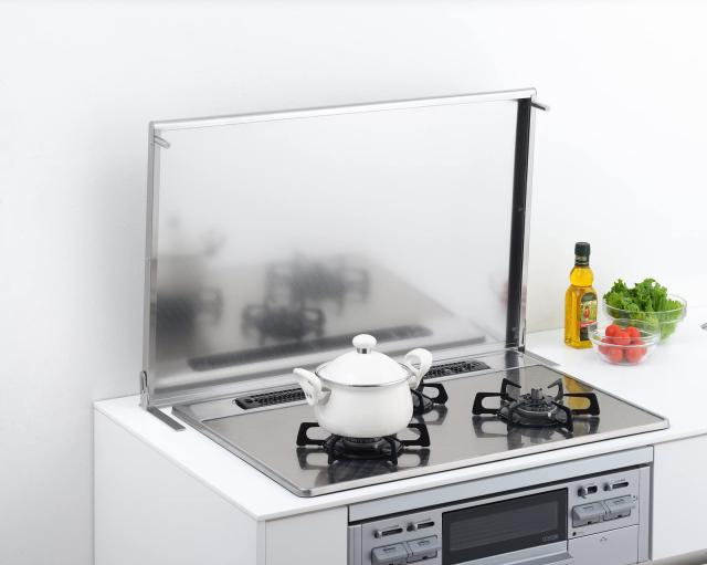 ヨシカワ ガスコンロ 排気口 カバー 油ハネ ガード 75cm 奥行52cm