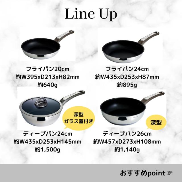 ケヴンハウン(Kevnhaun) KEVNHAUNステンレスディープパン24cm KVDP24 フッ素樹脂加工 お手入れ簡単KEVNHAUNPFOA不使用の深型設計で煮込み_2
