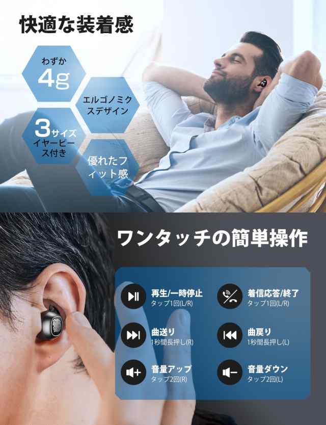 2023新 作・業界トップクラス】Bluetooth イヤホン 自動ペア