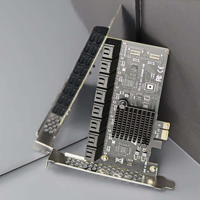 GLOTRENDS SA3116J 16ポートPCIe SATA3.0拡張カード、SATAケーブルおよび1:5 SATAスプリッタ電源ケーブル付属、Windows,Linux,Mac OS,NAS_2