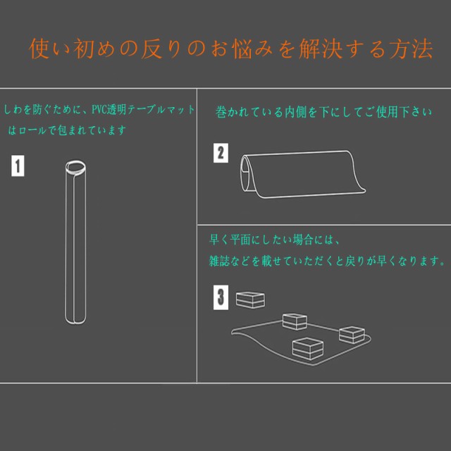 Yueboa ダイニングマット エンボス加工 透明 200X240cm 厚さ1.5mm 特大