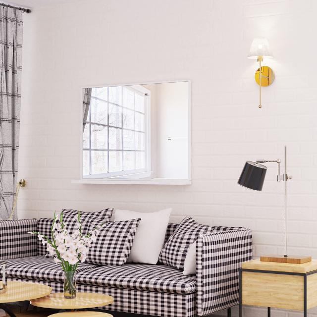 ANYHI長方形 鏡 壁掛け 収納、壁掛けミラーホワイト 洗面所 ミラー 壁掛け 収納 80.7x 62 cmの通販は