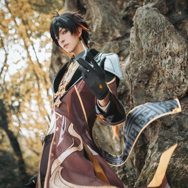 NOKIJP] 原神 コスプレ 鍾離 コスプレ衣装 ウィッグ付き 璃月