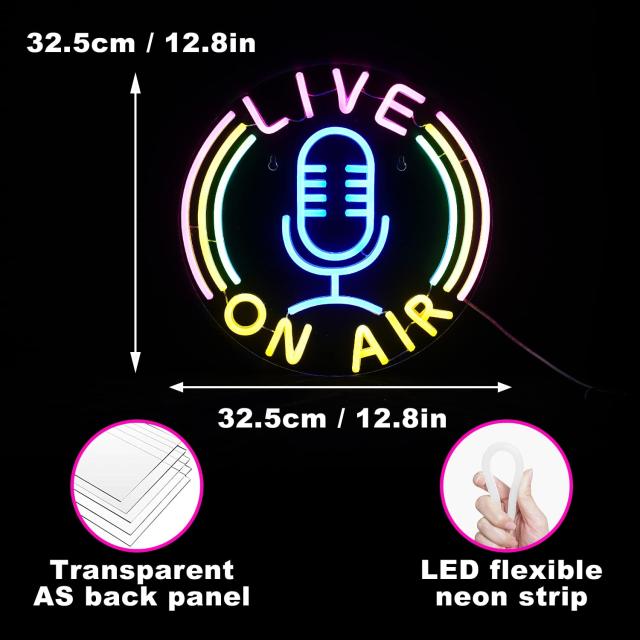 LIVE ON AIRネオンサイン 調光可能 LEDネオンライト インテリアネオン 