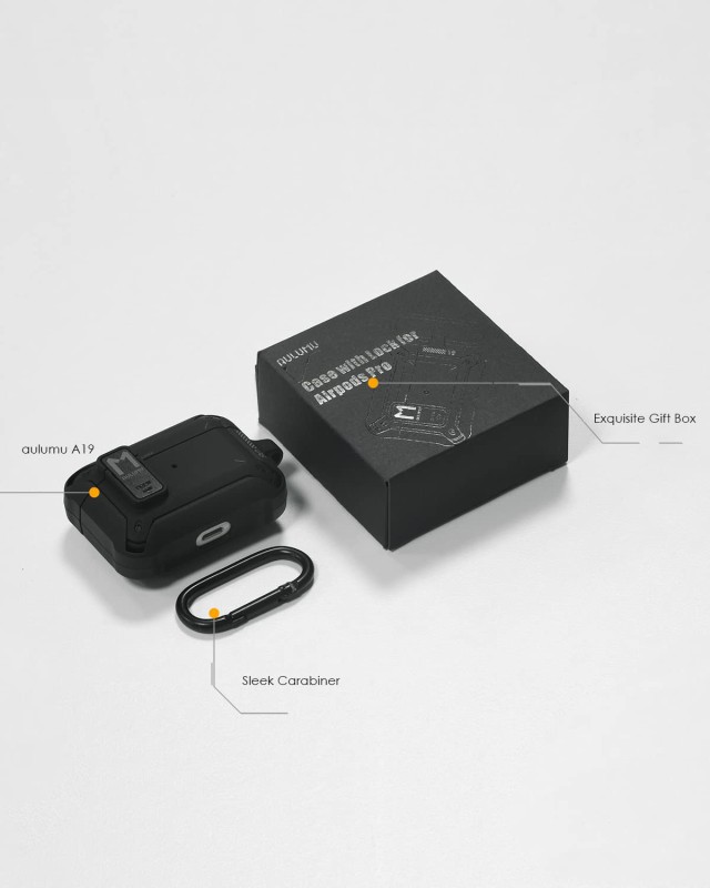 Aulumu A19 Airpods Pro ケースカバー ロック付き| AirPods Pro