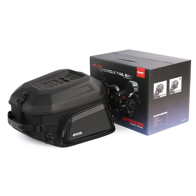 Rhinowalkオートバイ旅行荷物、拡張可能なオートバイのテールバッグ35 l、防水すべての天候/トランク/ラックバッグsissyバーストラップマ