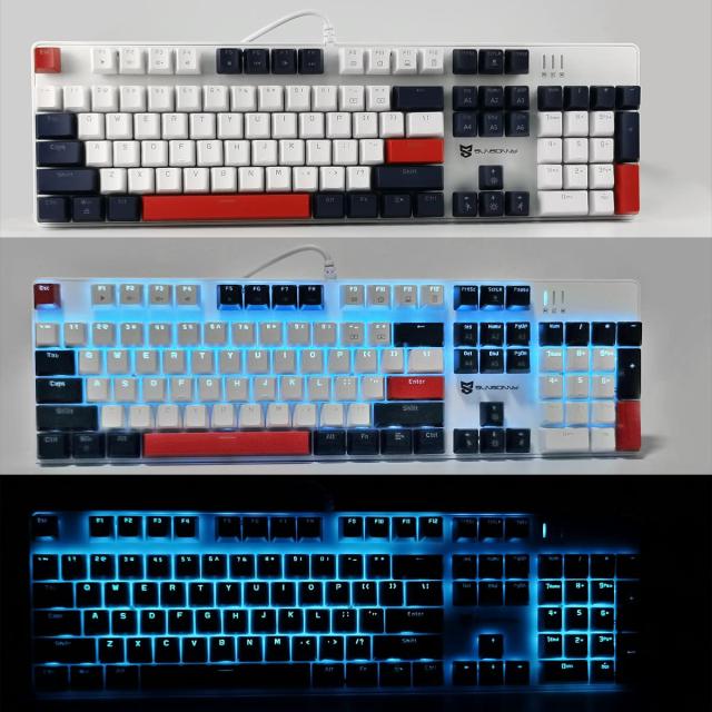 【色: 茶軸-ホワイト】Merdia メカニカル式ゲーミングキーボード 全104 Amazon.co.jp: Merdia メカニカル式ゲーミングキーボード 全104
