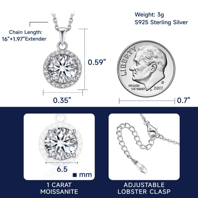 MomentWish] モアッサナイト ネックレス レディース 1-2 カラット