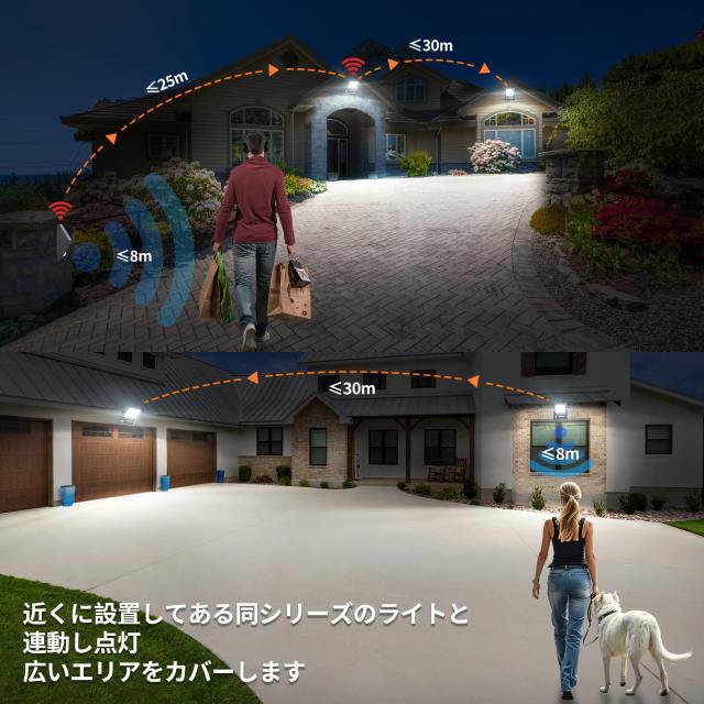 intelamp センサーライト 屋外 ソーラーライト 屋外 12000mAh大容量