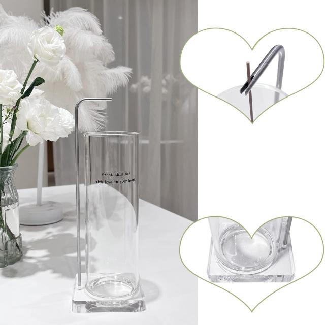 GreenGardenスクエアガラスインセンスホルダー お香立て